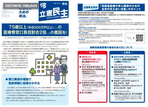 【活動】75歳以上の医療費窓口負担金割合２倍の撤回を！